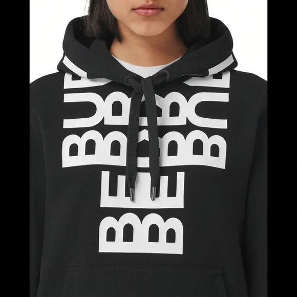 Burberry New wTags Poulter Drawstring Typographic Kangaroo Hoodie Multiple Sizes - Picture 3 of 5